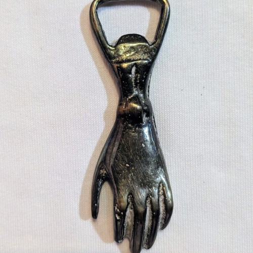 Vintage bronze bottle opener "Hand" 10cm 62g