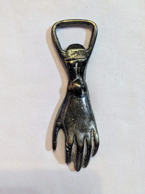 Vintage bronze bottle opener "Hand" 10cm 62g