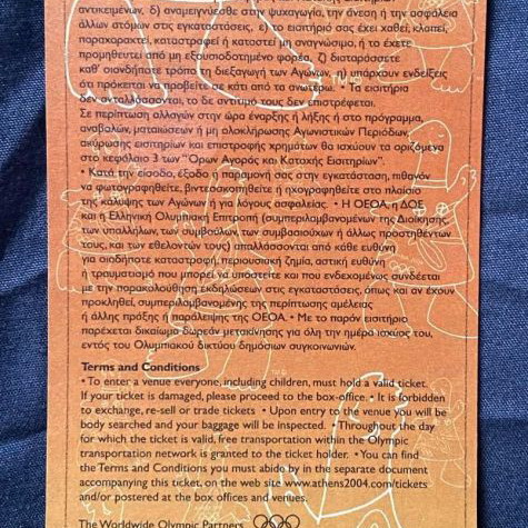 Olympic Games Athens 2004 Ticket new, Field Hockey
