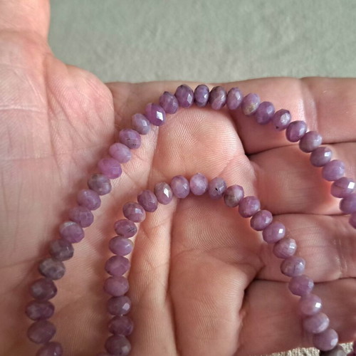 Natural Lepidolite Necklace, lilac shades, Solar Tide Collection