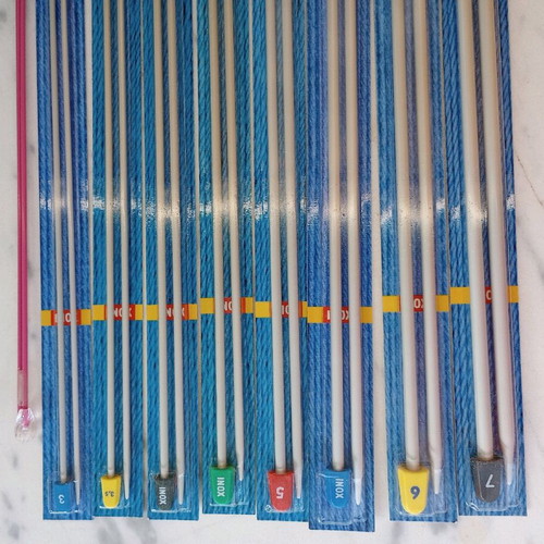 Inox knitting needles new, pack of 8 pieces