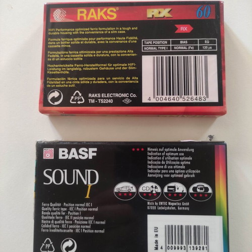 Cassette tapes 2 new BASF Sound1 and RAKS RX 60