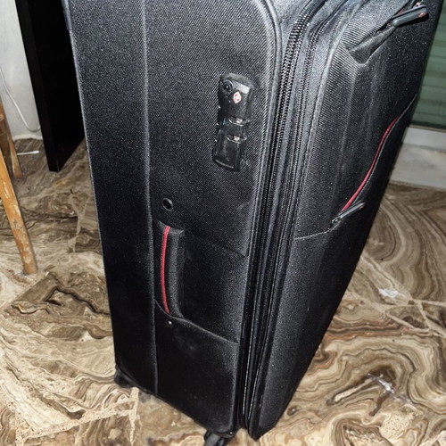 Diplomat large fabric suitcase like new, black with red details