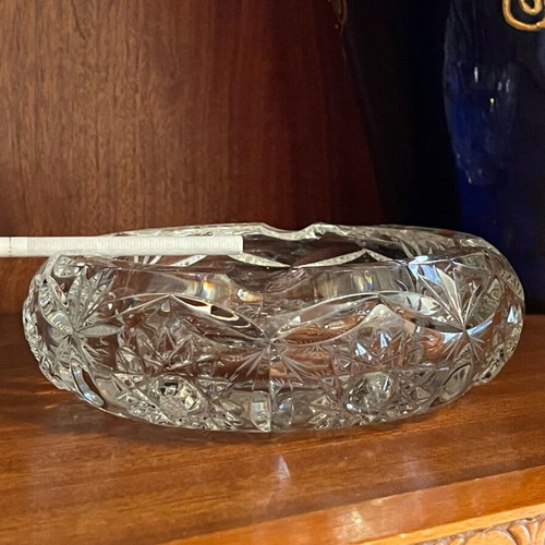 Large Bohemian Crystals Ashtray used, Bohemian crystal