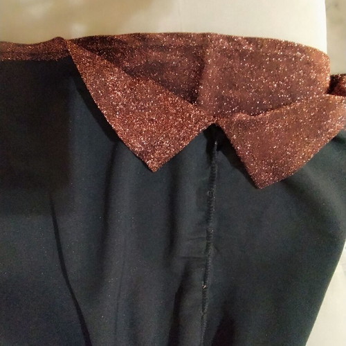 Metallic glitter dress new brick red with decorative buttons