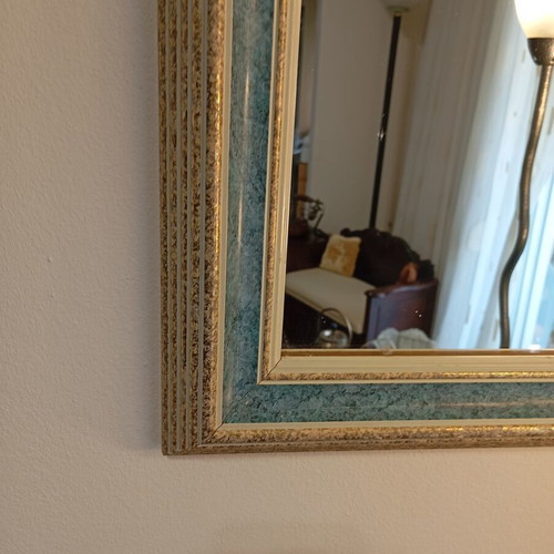 Vintage rectangular wall mirror used with handmade wooden frame