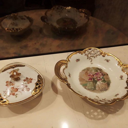 Antique 4-Piece Porcelain Set 1940s with 22K Gold from Germany like new