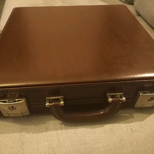 Authentic leather suitcase with luxury XL photo album 40 pages like new