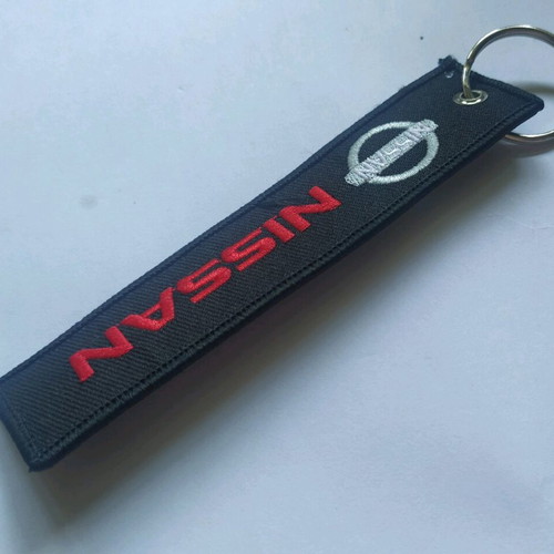 Nissan fabric double-sided keychain new