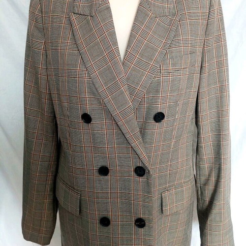Zara checked jacket like new, size M, grey and beige