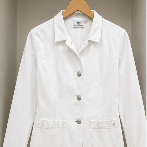 LAFEI-NIER white jacket XL used with shiny details