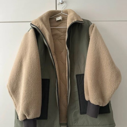Teddy Neo Noir jacket like new, beige and green, size S