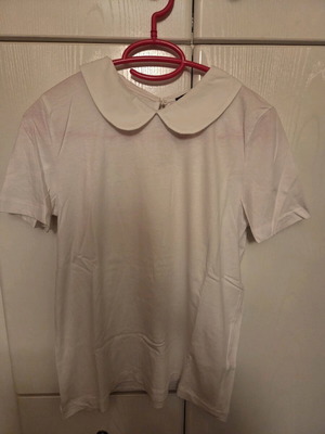 Zara blouse white with collar, small, like new