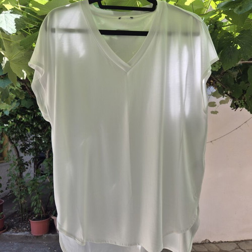 Short-Sleeve Blouse white, like new, size XXL