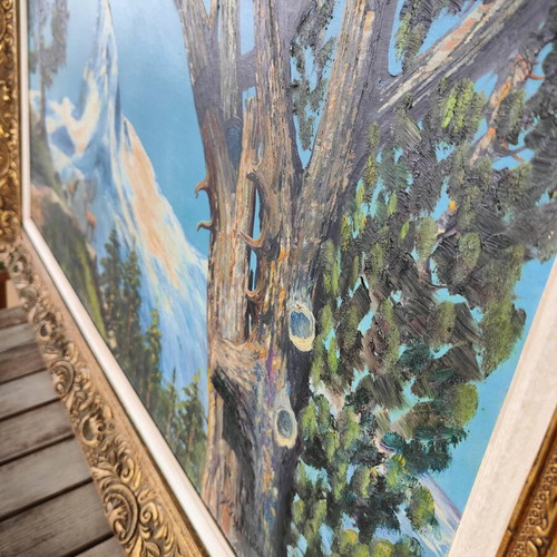 Vintage large paintings set of 2 used, 1980s