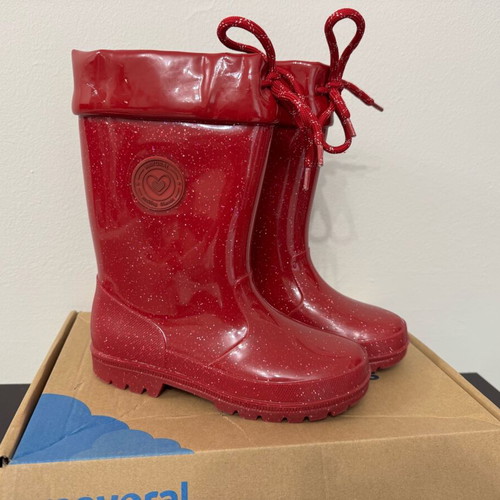 Mayoral children's red glitter rain boots like new, size 34