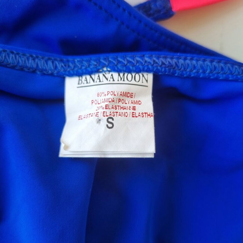 Banana Moon women's bikini bottom, electric blue with fuchsia sides, size S