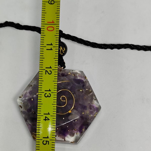 Handmade Orgonite Pendant with Amethyst and Gold Leaf like new