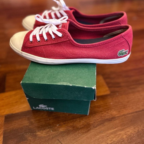 Lacoste ballerinas size 37 like new, red
