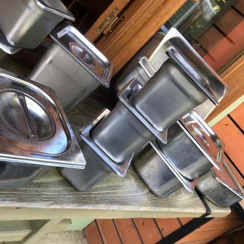 Stackable Metal Gastronomy Containers used for Professional Use