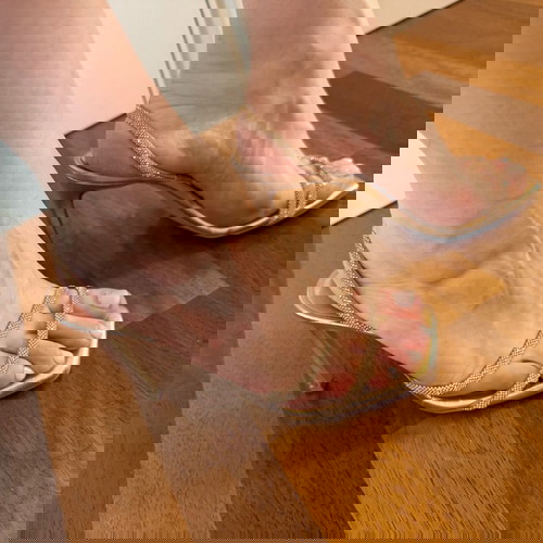 sante rose gold heels