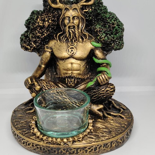Collectible Cernunnos Candle Holder like new, resin, 14cm