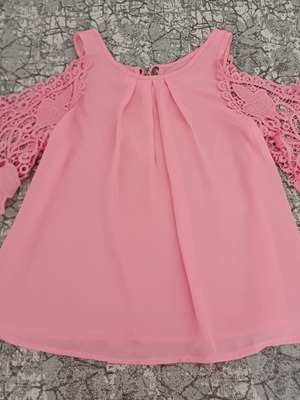 Women's blouse with lace, size M-L, new, pink