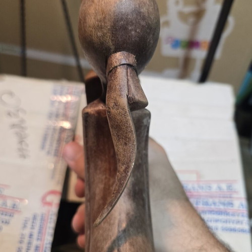 Wooden sculpture 'Loving Couple' handmade decorative art