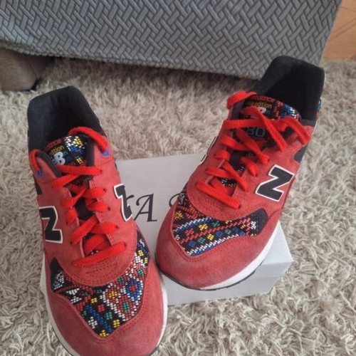 New Balance women's shoes with colorful pattern