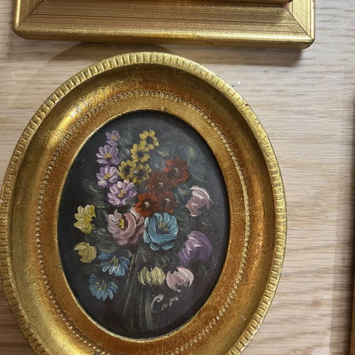 Vintage Set of 4 Miniature Handmade ARAM Florence Frames used