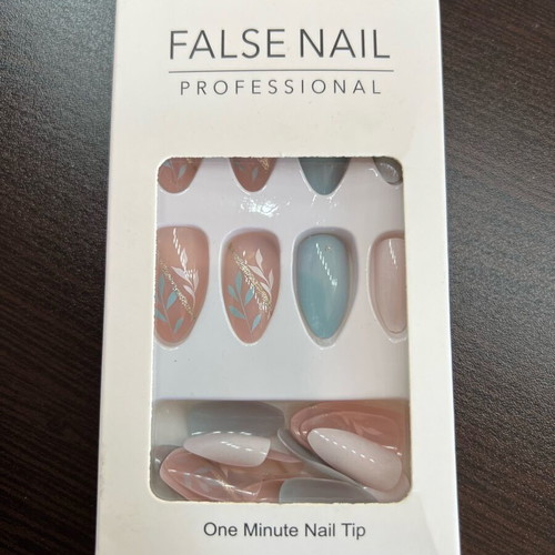 False nails blue with design new