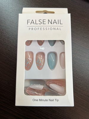False nails blue with design new