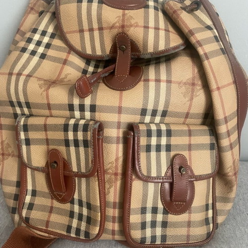 Burberry vintage backpack used, beige and brown