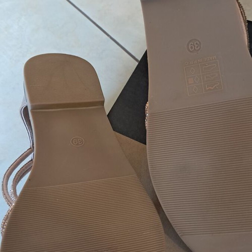 Seven summer sandals like new, size 39, pink-gold