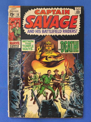 Captain Savage 15 comic book used condition