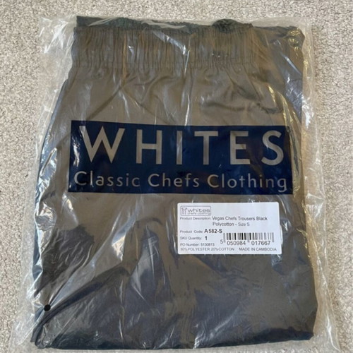 Whites Chef Trousers Black new, professional, sizes S, M, L