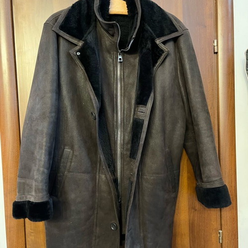 New leather sheepskin half coat XL Men's