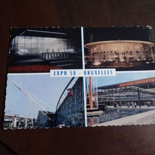Brussels International Expo 1958 used, 2 postcards