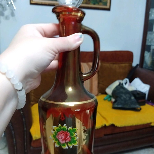 Σετ ποτηράκια λικέρ με καράφα vintage μεταχειρισμένο, 6 τεμάχια