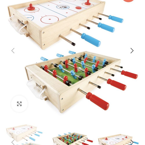 Pintoy Wooden 2-in-1 Foosball and Hockey Game