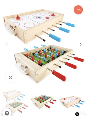 Pintoy Wooden 2-in-1 Foosball and Hockey Game