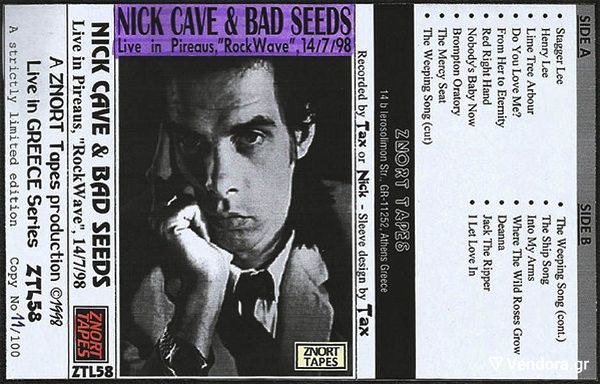  NICK CAVE, spania kaseta Live, Rockwave 1998
