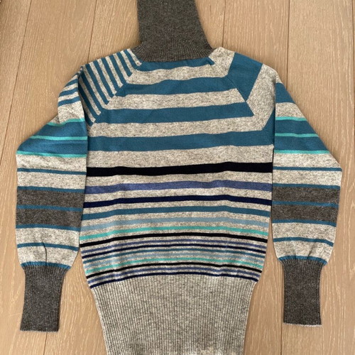 Benetton women's striped colorful turtleneck like new, size S