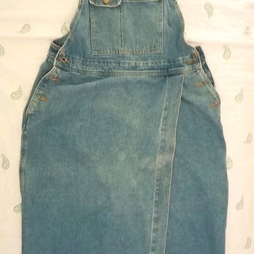Asos denim midi wrap denim salopette large used, blue