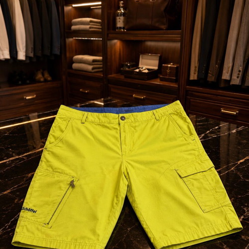 Schoffel Silvaplana Neon Green Cotton Cargo Pants Size 50 XL Like New