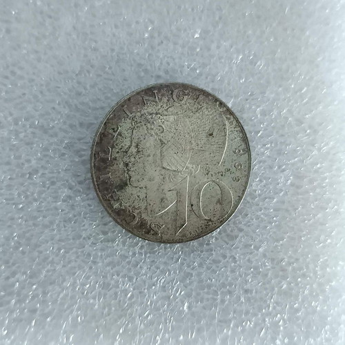 Silver Coin Austria 10 Schilling 1958 used