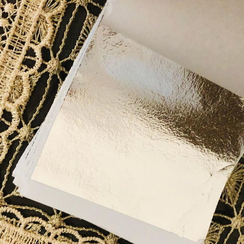 Edible silver leaf for food and desserts 60 pcs