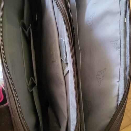 Kappa briefcase used, brown, with 2 compartments