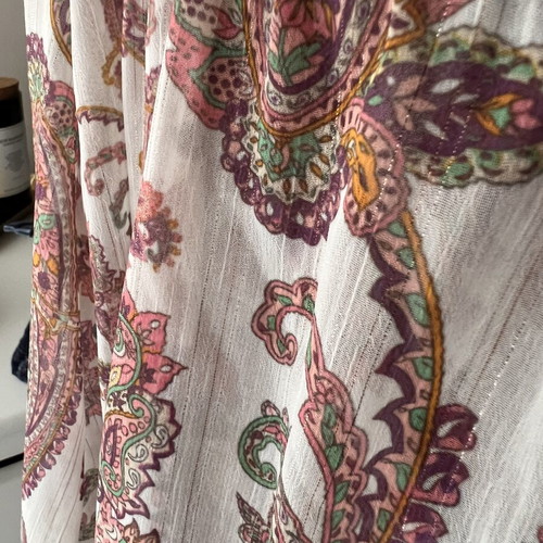 Dlv wrap skirt with ruffles and colorful summer design