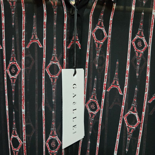 Gaëlle Paris Sheer Shirt New, Size L, Black and Red